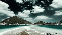 Landscapes nature Mountains clouds