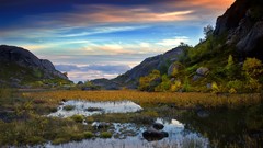 Landscapes nature Mountains clouds
