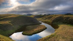 Landscapes nature Mountains clouds