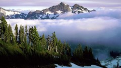 Landscapes nature Mountains clouds
