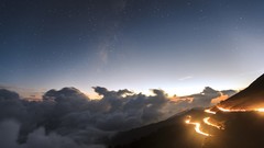 Landscapes nature Mountains clouds