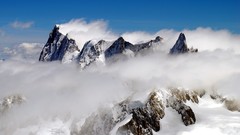 Landscapes nature Mountains clouds