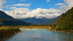 Landscapes nature Mountains clouds Alps Parks rivers southern 