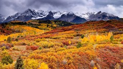 Landscapes nature Mountains clouds autumn skyscapes