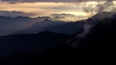 Landscapes nature Mountains clouds evening skies