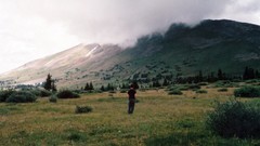 Landscapes nature Mountains clouds fields