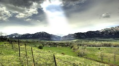 Landscapes nature Mountains clouds fields sunbeams