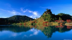 Landscapes nature Mountains clouds forests