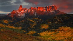 Landscapes nature Mountains clouds glow forests
