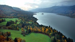 Landscapes nature Mountains clouds happy rivers forests