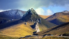 Landscapes nature Mountains clouds hills