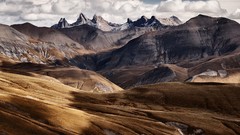 Landscapes nature Mountains clouds hills France cliffs fields 
