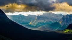 Landscapes nature Mountains clouds hills glacier Montana USA 