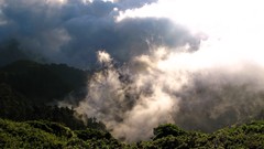 Landscapes nature Mountains clouds hills mist