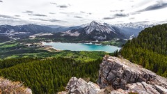 Landscapes nature Mountains clouds hills rocks lakes forests 