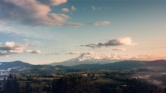 Landscapes nature Mountains clouds hood