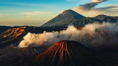 Landscapes nature Mountains clouds Indonesia Volcanoes natural 