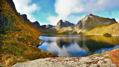 Landscapes nature Mountains clouds lakes