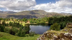 Landscapes nature Mountains clouds lakes