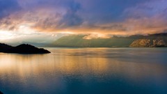 Landscapes nature Mountains clouds lakes