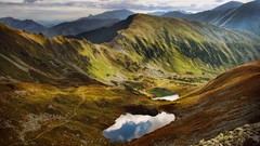 Landscapes nature Mountains clouds lakes