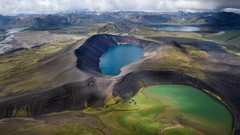 Landscapes nature Mountains clouds lakes