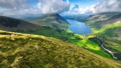 Landscapes nature Mountains clouds lakes