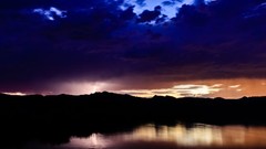 Landscapes nature Mountains clouds lakes reflections