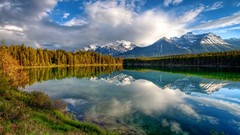Landscapes nature Mountains clouds lakes rivers forests 