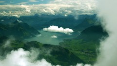 Landscapes nature Mountains clouds land