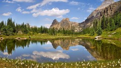 Landscapes nature Mountains clouds land Canada British Columbia 