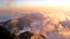Landscapes nature Mountains clouds mist skies