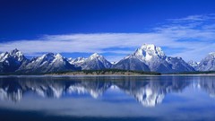 Landscapes nature Mountains clouds reflections