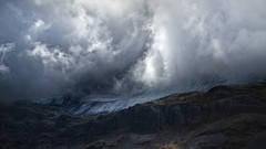 Landscapes nature Mountains clouds storm