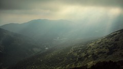 Landscapes nature Mountains clouds sunlight
