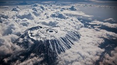 Landscapes nature Mountains clouds Volcanoes aerial artwork 