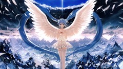 Landscapes nature Mountains clouds wings outdoors skirts blue 