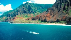 Landscapes nature Mountains coast Turquoise Beaches Kauai