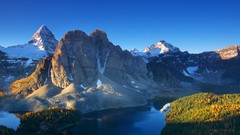 Landscapes nature Mountains dawn Canada British Columbia 