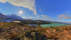 Landscapes nature Mountains four tundra lakes patagonia chile