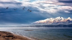 Landscapes nature Mountains lakes Beaches snowy peaks