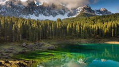 Landscapes nature Mountains lakes forests snowy peaks turquoise 