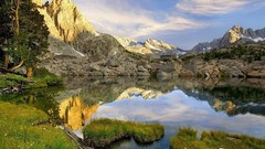 Landscapes nature Mountains lakes reflections