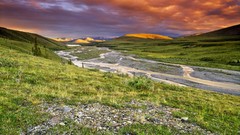 Landscapes nature Mountains land meadows Canada Yukon