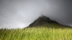 Landscapes nature Mountains mist fields