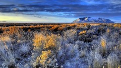 Landscapes nature Mountains morning frost skyscapes
