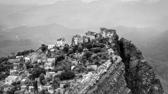 Landscapes nature Mountains national geographic grayscale yemen