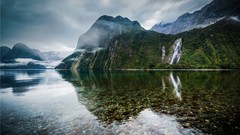 Landscapes nature Mountains New Zealand falls mist