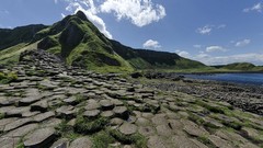 Landscapes nature Mountains ocean cloud skies Giant's Causeway 