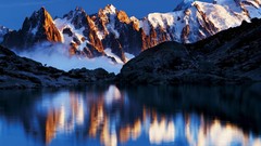Landscapes nature Mountains reflections